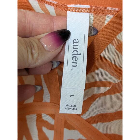 Auden Unlined Long Line Bralette Burnt Orange Zebra Print Womens Size Large - Picture 5 of 11